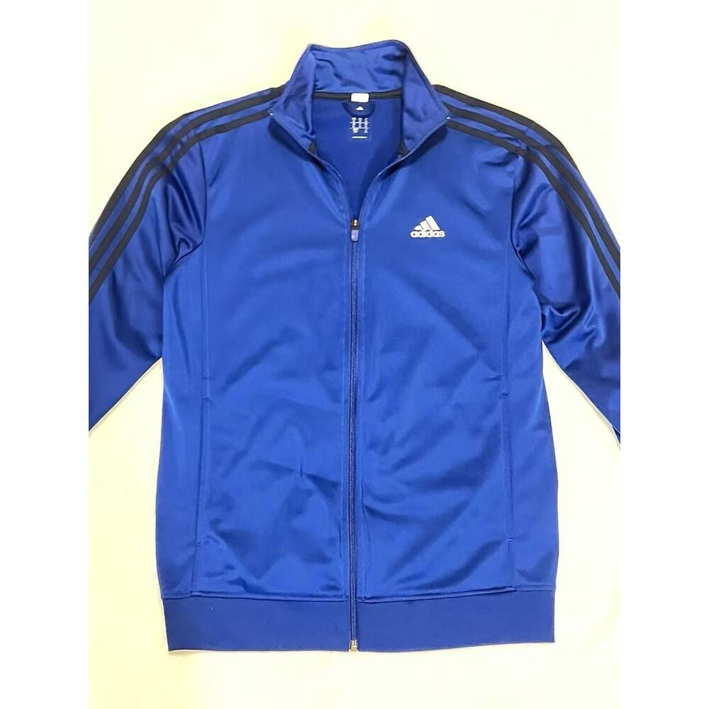 Adidas Essential Track Jacket Men’s Small Blue 3-Stripe Full Zip Sports Handpick
